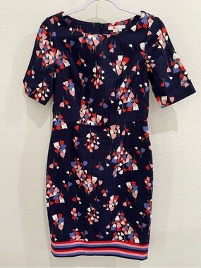 Boden Floral Feminine Sheath Dress Preppy Career Mod Office